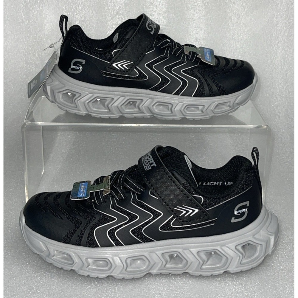 S Sport By Skechers Jarrod Sneakers Light‎ Up Stretch Laces Strap Boys Size 11